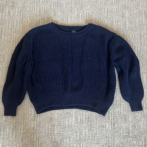 GAP Shaker-Stitch Crewneck Sweater in Navy, Size M